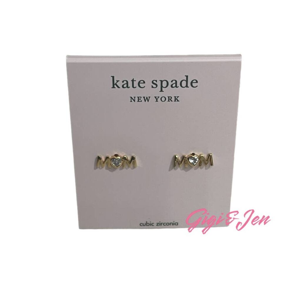 Kate Spade MOM earrings gold tone stud New